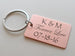 Personalized Copper Tag Custom Engraved Keychain, Couples Anniversary Gift Keychain