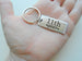 Stainless Steel Tag Keychain Engraved with "11th Year"; Couples 11 Year Anniversary