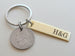Custom Engraved Brass Tag Keychain with Nickel, Personalized For Couples 21 Year Anniversary Gift