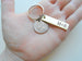 Custom Engraved Brass Tag Keychain with Nickel, Personalized For Couples 21 Year Anniversary Gift