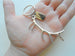 Deer Antler Charm Keychain with Gone Hunting Engraved Tag, Hunters Keychain Gift