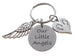 Twin Babies Memorial Charm Keychain with Custom Engraved Disc, Twin Feet Heart & Wing Charm, Twins Loss, Miscarriage Stillborn, Gift