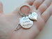 Twin Babies Memorial Charm Keychain with Custom Engraved Disc, Twin Feet Heart & Wing Charm, Twins Loss, Miscarriage Stillborn, Gift