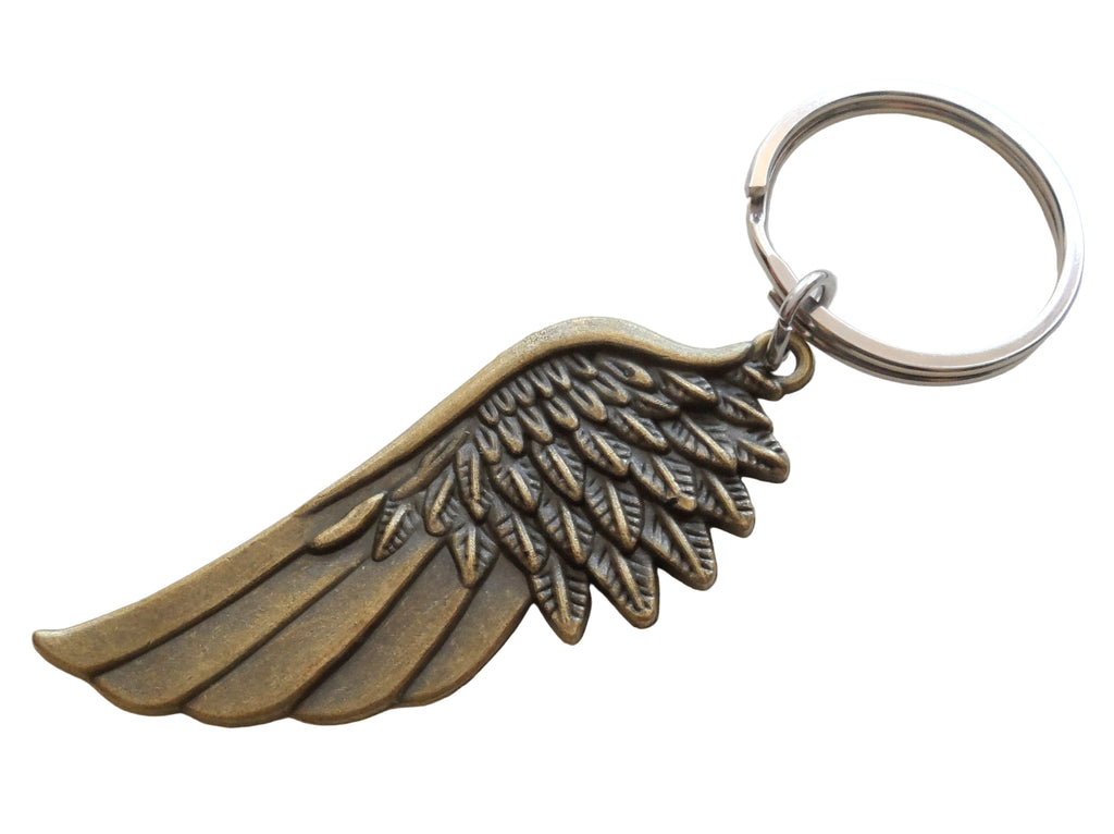 Bronze Wing Charm Memorial Keychain