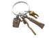 Bronze Toothbrush, Toothpaste, Floss & Tooth Charm Keychain, For Dental Assistant, Dental Office Staff, Orthodontics Employee Thank You Keychain