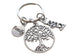 Tree Charm Keychain with Legacy Charm & Family Charm, Family Reunions or Family Gatherings Gift