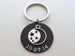 Custom Engraved Aluminum Disc Keychain with Moon & Stars Charm