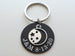Custom Engraved Aluminum Disc Keychain with Moon & Stars Charm