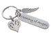 "Mommy of Angels" Keychain with Twins Feet Heart Charm & Wing Charm, Twin Babies Memorial Keychain