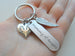 "Mommy of Angels" Keychain with Twins Feet Heart Charm & Wing Charm, Twin Babies Memorial Keychain