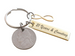 Custom Engraved Brass Keychain with Nickel & Brass Infinity Charm, 21 Year Anniversary Gift, Personalized Keychain