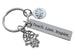 Yoga Teacher or Student Keychain, "Teach. Love. Inspire." Engraved Tag, Hamsa Hand Charm & Lotus Flower Charm