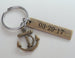 Bronze Anchor Charm Keychain with Custom Engraved Tag by Jewelry Everyday