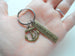 Bronze Anchor Charm Keychain with Custom Engraved Tag