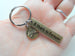 Bronze Pinky Promise Charm Keychain with "8 Years to Forever" Engraved Tag; Couple 8 Year Anniversary Keychain