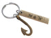 Bronze Fish Hook Charm Keychain with Custom Engraved Tag by JewelryEveryday.