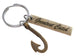 Bronze Fish Hook Charm Keychain with Custom Engraved Tag by JewelryEveryday.