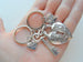 Key and Heart Lock Charm Keychain Set with I'm Yours Charms - Key To My Heart; Couples Keychain Set