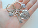 Key and Heart Lock Charm Keychain Set with For Keeps Charms - Key To My Heart; Couples Keychain Set