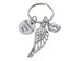 Baby Memorial Charm Keychain with Wing Charm, Baby Feet Char & Engraved Disc, Infant Loss Gift, Miscarriage Stillborn, Memorial Keychain
