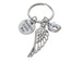 Baby Memorial Charm Keychain with Wing Charm, Baby Feet Char & Engraved Disc, Infant Loss Gift, Miscarriage Stillborn, Memorial Keychain