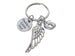 Baby Memorial Charm Keychain with Wing Charm, Baby Feet Char & Engraved Disc, Infant Loss Gift, Miscarriage Stillborn, Memorial Keychain