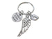 Baby Memorial Charm Keychain with Wing Charm, Baby Feet Char & Engraved Disc, Infant Loss Gift, Miscarriage Stillborn, Memorial Keychain