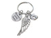 Baby Memorial Charm Keychain with Wing Charm, Baby Feet Char & Engraved Disc, Infant Loss Gift, Miscarriage Stillborn, Memorial Keychain