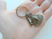 Bronze Sailboat & Lighthouse Charm Keychain