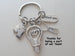 Electrician or Housekeeping Appreciation Keychain with Light Bulb, Pliers, Work Gloves & Thank You Charm, Employee Appreciation Keychain
