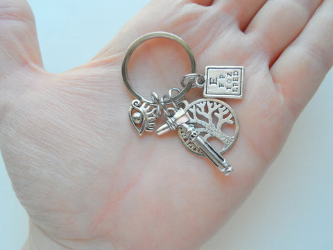 Doctor Office Staff Keychain, Eye Chart Charm, Eye Charm, Otoscope Charm & Tree Charm