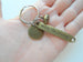Bronze Football Charm Keychain with Enjoy the Journey Charm and "Never Never Give Up" Disc; Team Player Keychain
