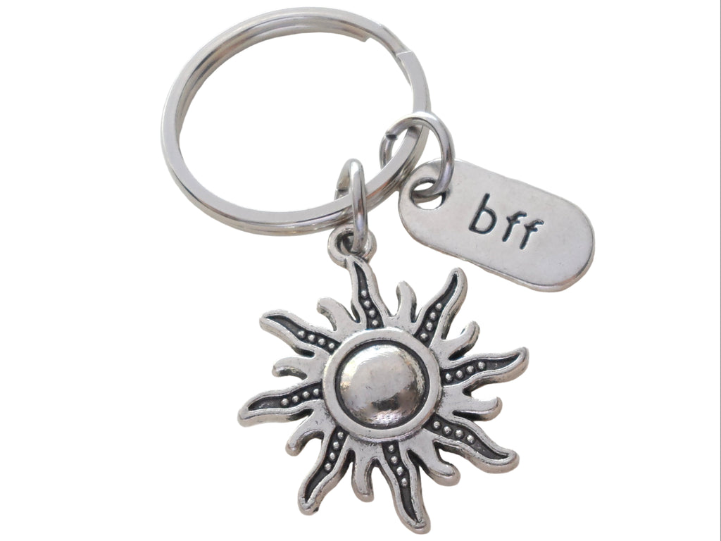 Sun Charm Keychain with Bff Charm and Card You're the Light of My Life