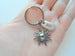 Sun Charm Keychain with Bff Charm and Card You're the Light of My Life