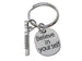 Flute Charm Keychain with Believe in Yourself Charm, Musician or Music Teacher Keychain