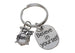 Drum Set Charm Keychain with Believe in Yourself Charm, Musician or Music Teacher Keychain