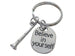 Clarinet / Oboe Charm Keychain with Believe in Yourself Charm, Musician or Music Teacher Keychain
