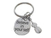 Violin / Viola Charm Keychain with Believe in Yourself Charm, Musician or Music Teacher Keychain
