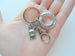 Volleyball Keychain with Volleyball Ring Charm, Dig or Die Charm, and Swivel Clasp, Volleyball Player or Coach Keychain