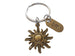 Bronze Sun Charm Keychain With Bff Tag and You Are The Light Of My Life Card