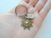 Bronze Sun Charm Keychain With Bff Tag and You Are The Light Of My Life Card