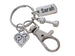 Physical Therapy Keychain with Custom Engraved Tag, PT Heart, Hand Weight Charm & Clasp
