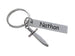 Sword Charm Keychain with Custom Engraved Steel Tag