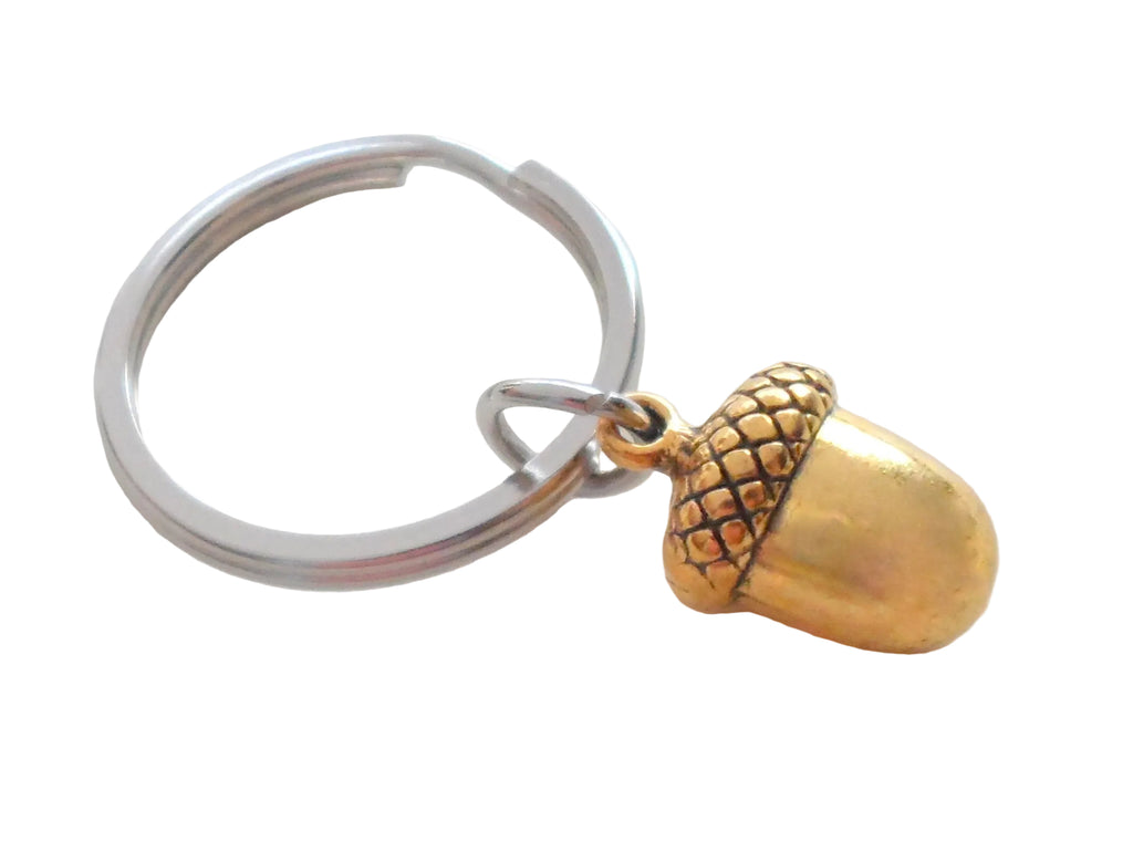 Golden Acorn Keychain - Peter Pan's Kiss; Couples Keychain