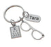 Employee Thank You Gift • Eye Glasses and Eye Chart Charm Keychain with Custom Engraved Thank You Tag by JewelryEveryday
