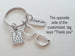 Employee Thank You Gift • Eye Glasses and Eye Chart Charm Keychain with Custom Engraved Thank You Tag by JewelryEveryday