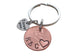 Custom Hand Stamped Penny Keychain with I Love You Heart Charm, Personalized Lucky Penny Anniversary Key Chain