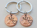 Mr and Mrs Engraved Penny Couples Keychain Set; Anniversary Gift, Couples Keychains