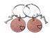 7 Year Anniversary Gift • Double Keychain Set 2018 Penny Keychains with Number 7 Charm by Jewelry Everyday