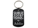 Custom Name Engraved Class of 2027 Graduate Keychain on Black Anodized Aluminum Tag, For Graduation Gift